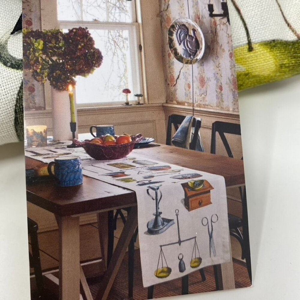 John Derian For Target Farmhouse Objects Table Runner 14 in x 90 in Fall Decor - Picture 4 of 7